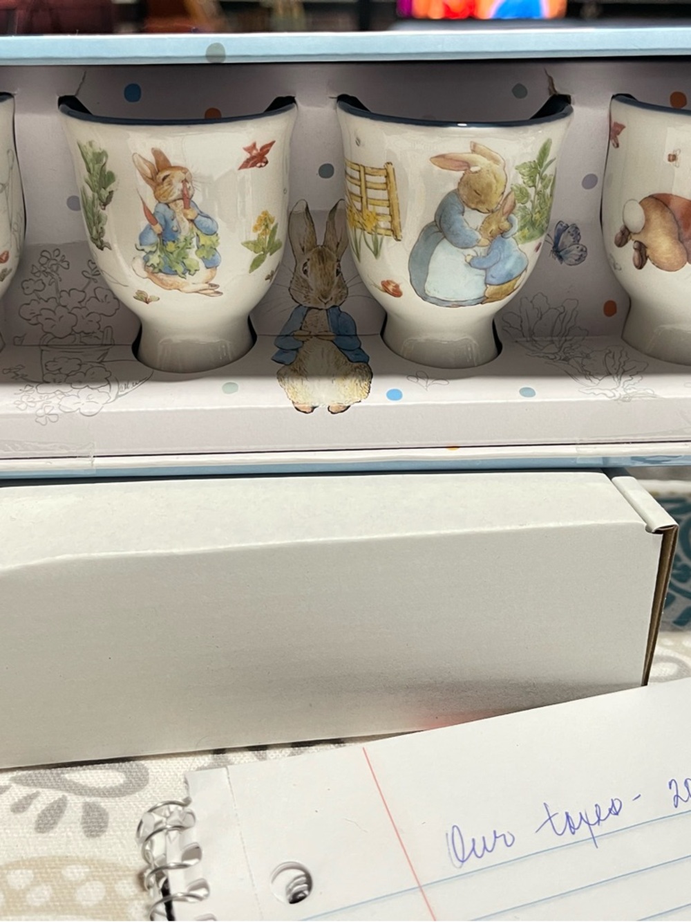 Beatrix Potter Peter Rabbit Ceramic Egg Cup Set - Pastel Floral - Picture 2 of 9